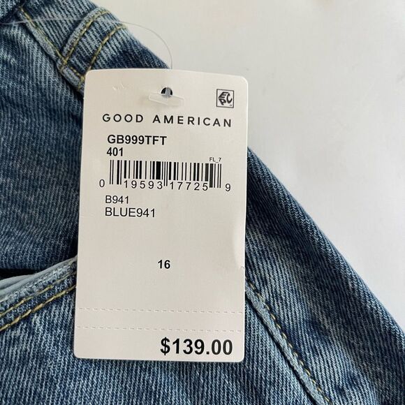 NWT! Good American Good Boy High Rise Double Slit Jeans Size 16. - Picture 5 of 6